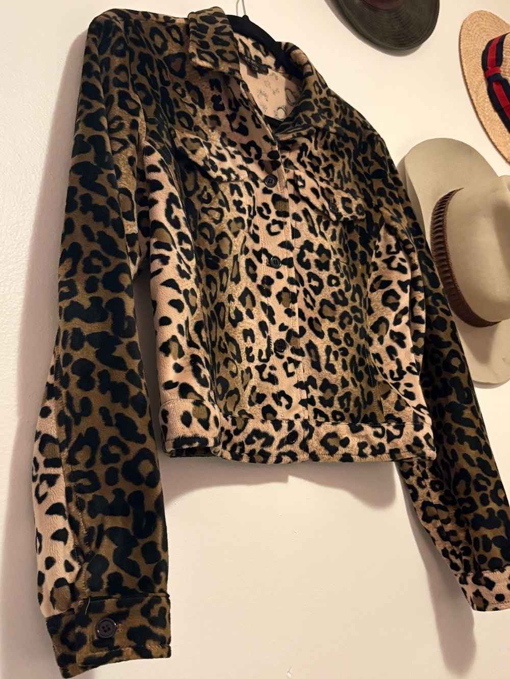 BCBGMAXAZRIA Leopard Print Trucker Jacket - Picture 3 of 4